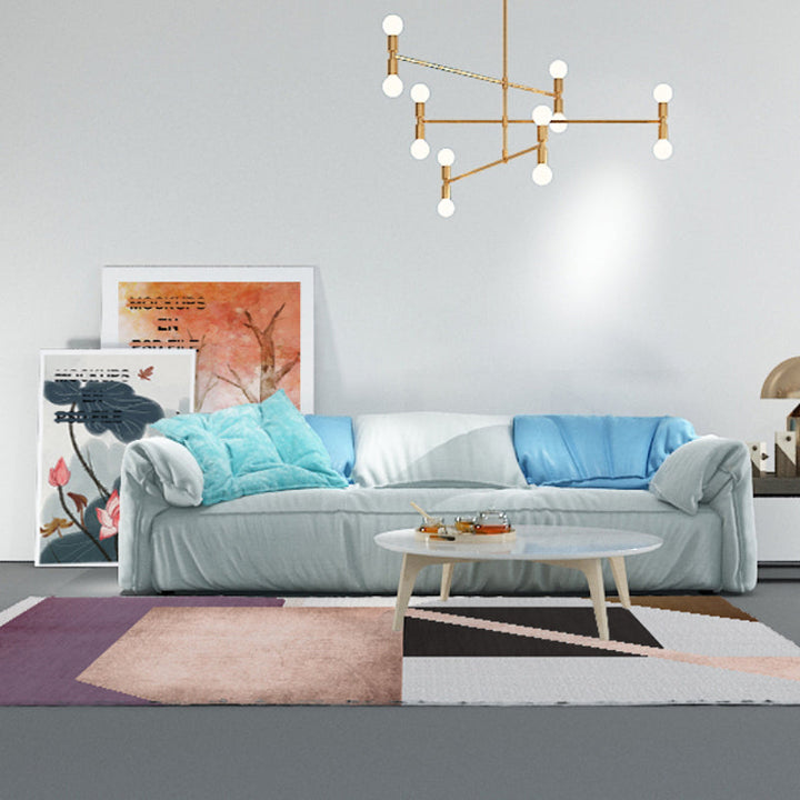 BowLift | Morandi color new carpet polyester geometric pattern indoor carpet non-slip pet-friendly washable rug for the living room