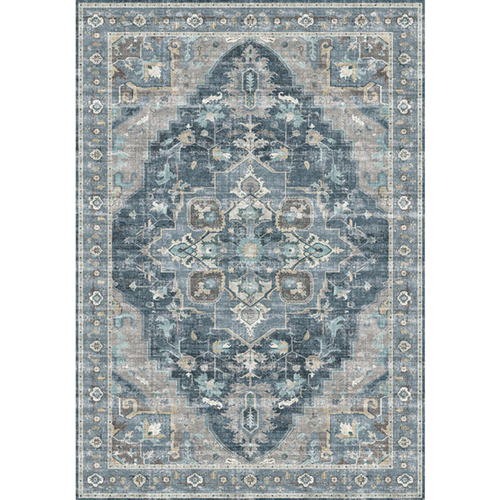 BowLift | Retro Floral Print Rug Multicolored Rustic Area Rug Polypropylene Easy Care Non-Slip Backing Rug for Room
