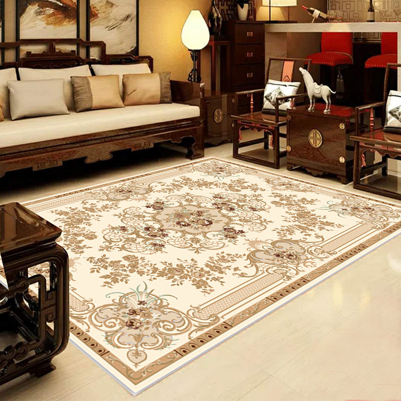 BowLift | Retro Multicolored Western Rug Synthetic Flower Design Area Rug Non-Slip Washable Rug for Living Room