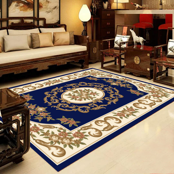 BowLift | Retro Multicolored Western Rug Synthetic Flower Design Area Rug Non-Slip Washable Rug for Living Room