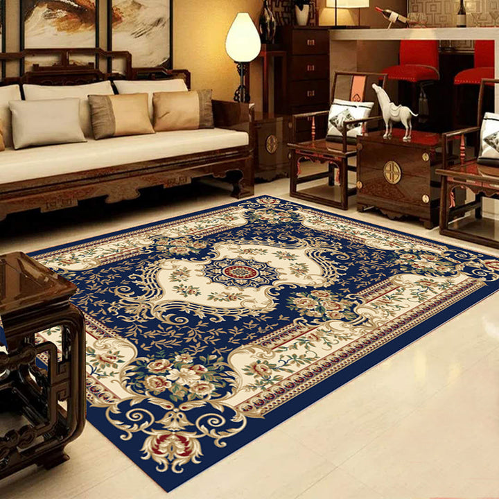 BowLift | Retro Multicolored Western Rug Synthetic Flower Design Area Rug Non-Slip Washable Rug for Living Room