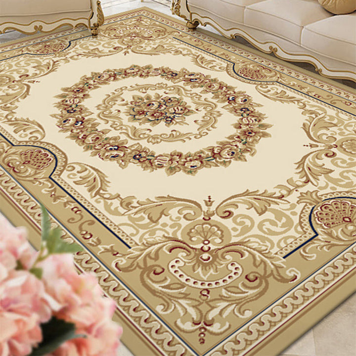 BowLift | Multicolored Living Room Carpet Olden Floral Pattern Carpet Polyester Easy Care Machine Washable Indoor Carpet