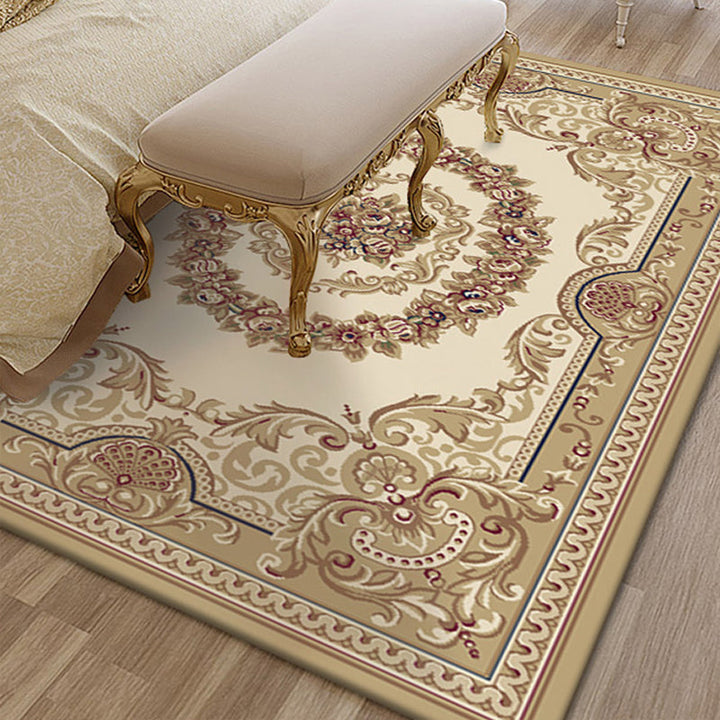 BowLift | Multicolored Living Room Carpet Olden Floral Pattern Carpet Polyester Easy Care Machine Washable Indoor Carpet