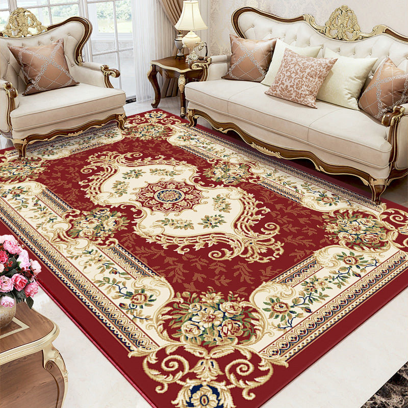 BowLift | Multicolored Living Room Carpet Olden Floral Pattern Carpet Polyester Easy Care Machine Washable Indoor Carpet