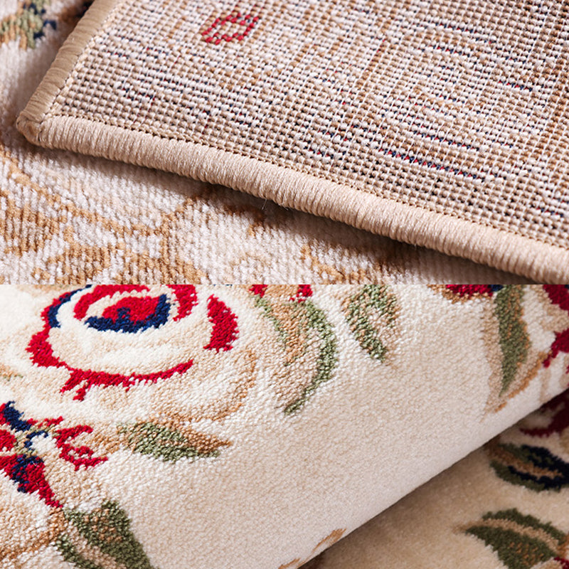 BowLift | Multicolored Living Room Carpet Olden Floral Pattern Carpet Polyester Easy Care Machine Washable Indoor Carpet