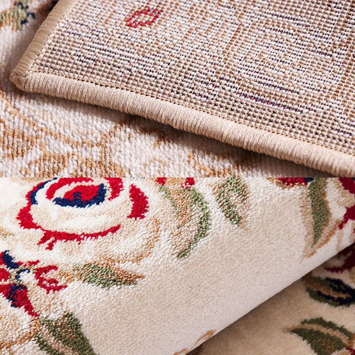BowLift | Multicolored Living Room Carpet Olden Floral Pattern Carpet Polyester Easy Care Machine Washable Indoor Carpet