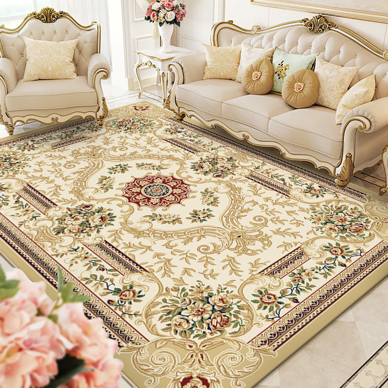 BowLift | Multicolored Living Room Carpet Olden Floral Pattern Carpet Polyester Easy Care Machine Washable Indoor Carpet