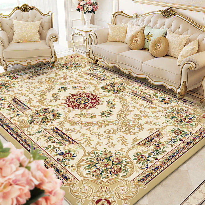 BowLift | Multicolored Living Room Carpet Olden Floral Pattern Carpet Polyester Easy Care Machine Washable Indoor Carpet