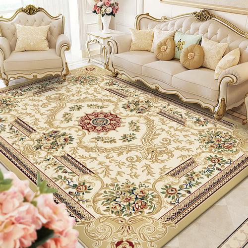 BowLift | Multicolored Living Room Carpet Olden Floral Pattern Carpet Polyester Easy Care Machine Washable Indoor Carpet