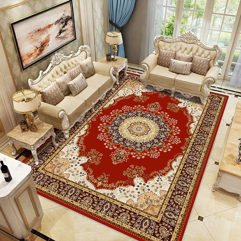 BowLift | Vintage Multicolored Floral Carpet Polyester Western Area Rug Non-Slip Pet-Friendly Easy-Care Rug for Home Decor