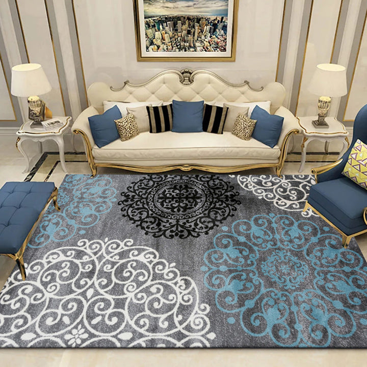 BowLift | Indian Living Room Rug Multicolored Geometric Pattern Indoor Rug Polyester Pet Friendly Washable Rug