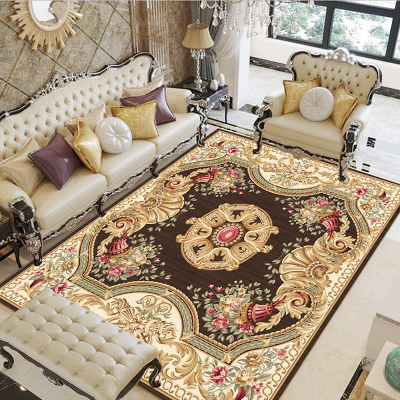 BowLift | Olden Floral patterned carpet multicolored synthetic area rug non-slip backing pet-friendly rug for the living room