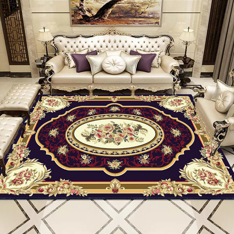 BowLift | Olden Floral patterned carpet multicolored synthetic area rug non-slip backing pet-friendly rug for the living room