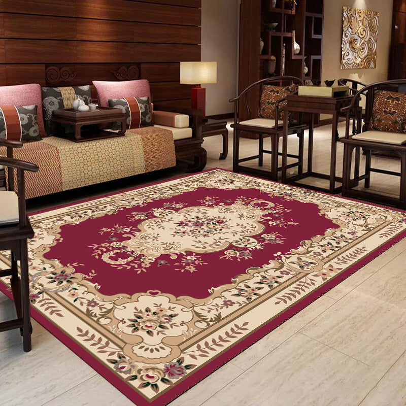 BowLift | Olden Floral patterned carpet multicolored synthetic area rug non-slip backing pet-friendly rug for the living room
