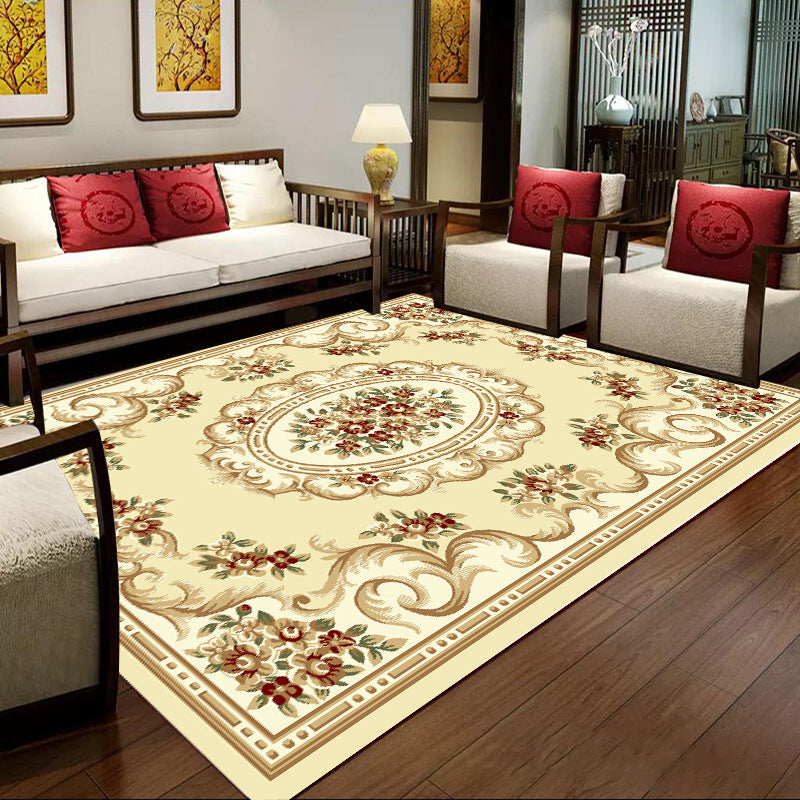 BowLift | Olden Floral patterned carpet multicolored synthetic area rug non-slip backing pet-friendly rug for the living room