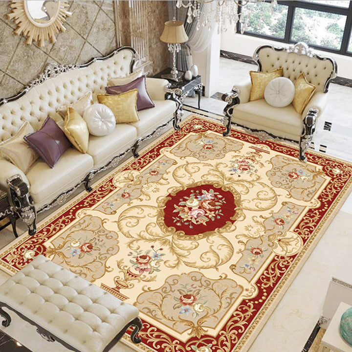 BowLift | Olden Floral patterned carpet multicolored synthetic area rug non-slip backing pet-friendly rug for the living room
