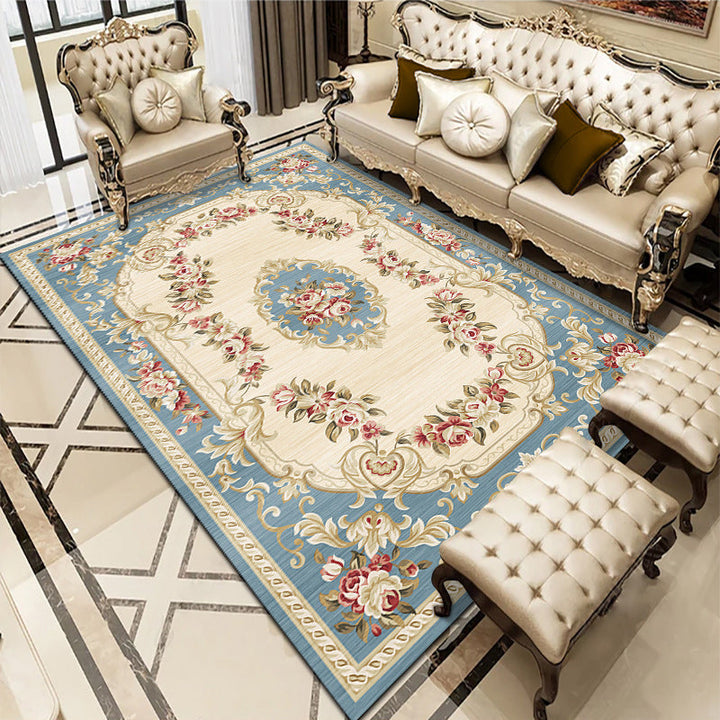 BowLift | Multicolored living room carpet American floral design carpet synthetic easy-care non-slip carpet