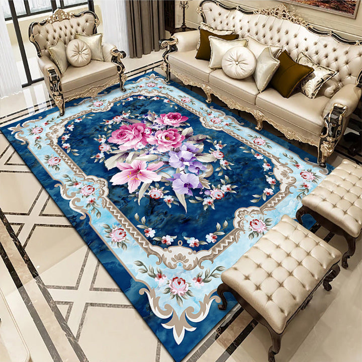 BowLift | Multicolored living room carpet American floral design carpet synthetic easy-care non-slip carpet