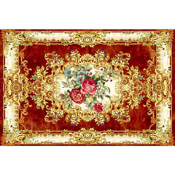 BowLift | Multicolored living room carpet American floral design carpet synthetic easy-care non-slip carpet