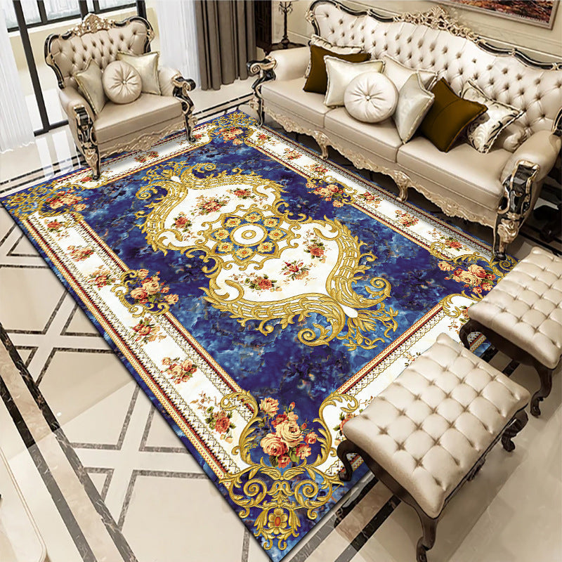 BowLift | Multicolored living room carpet American floral design carpet synthetic easy-care non-slip carpet