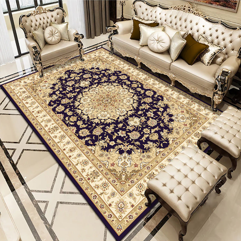 BowLift | Multicolored living room carpet American floral design carpet synthetic easy-care non-slip carpet