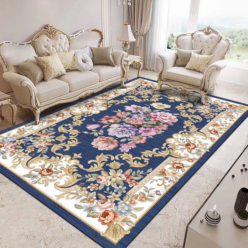 BowLift | Vintage Home Decoration Rug Multicolored Flower Pattern Rug Polypropylene Non-Slip Backing Pet-Friendly Rug
