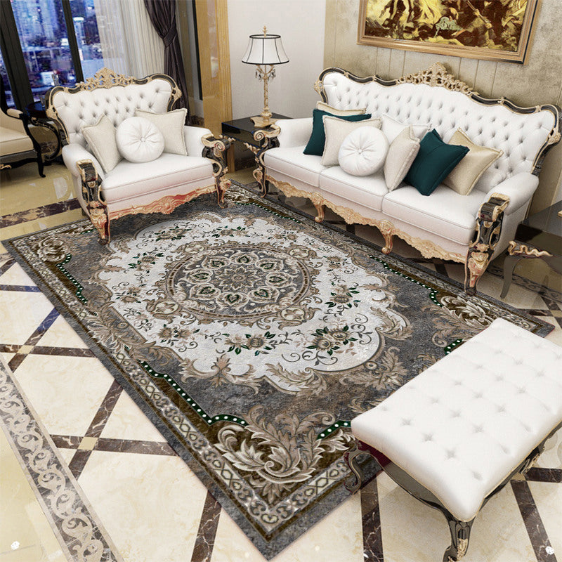 BowLift | Retro floral pattern rug multicolored synthetic indoor rug easy-care pet-friendly rug for rooms