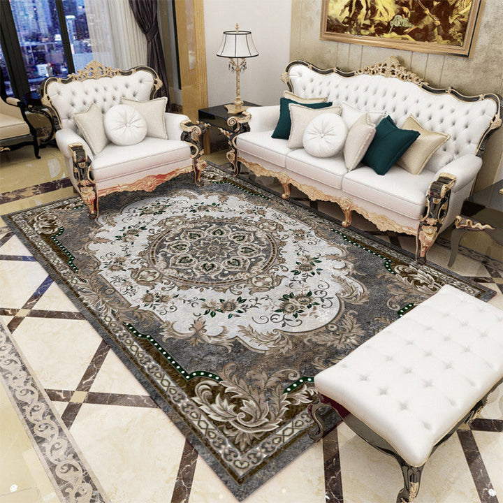 BowLift | Retro floral pattern rug multicolored synthetic indoor rug easy-care pet-friendly rug for rooms