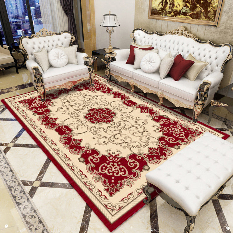 BowLift | Retro floral pattern rug multicolored synthetic indoor rug easy-care pet-friendly rug for rooms