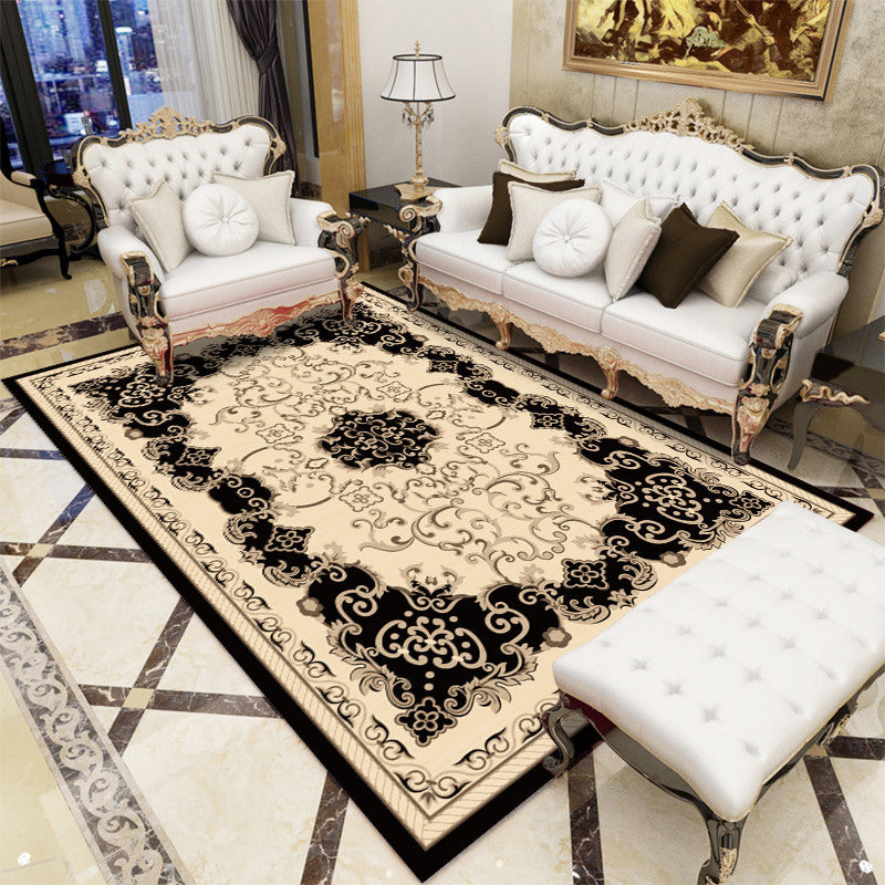 BowLift | Retro floral pattern rug multicolored synthetic indoor rug easy-care pet-friendly rug for rooms