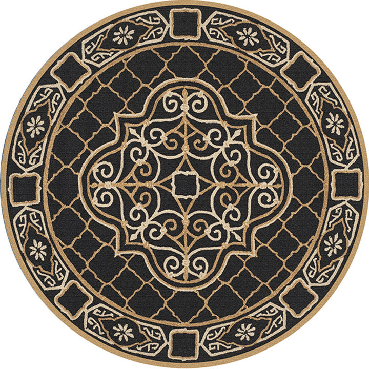 Ethnic Living Room Rug Multicolored Tribal Pattern Rug Synthetic Non-Slip Back Easy Care Indoor Rug | Bowlift