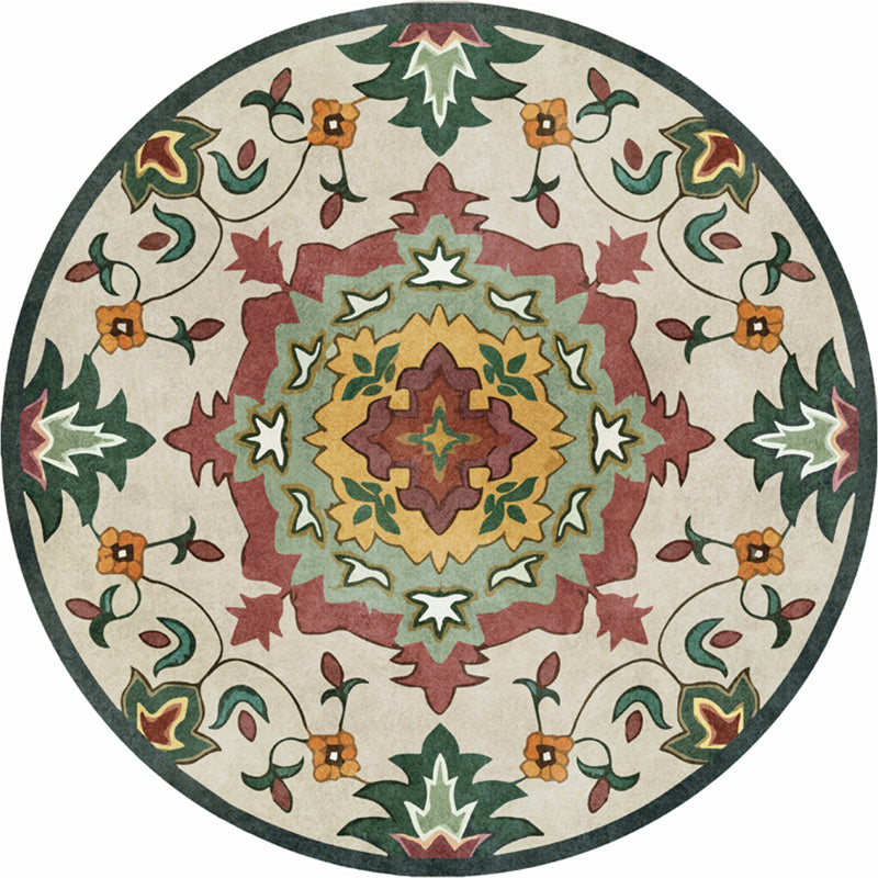 Classic Western Rug Multicolored Tribal Flower Pattern Rug Non-Slip Back Washable Rug for the Room | Bowlift