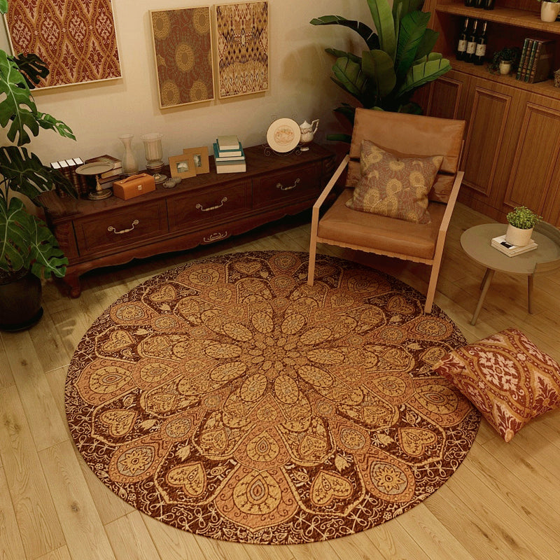 Classic Western Rug Multicolored Tribal Flower Pattern Rug Non-Slip Back Washable Rug for the Room | Bowlift
