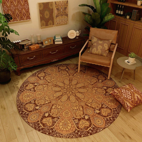 Classic Western Rug Multicolored Tribal Flower Pattern Rug Non-Slip Back Washable Rug for the Room | Bowlift