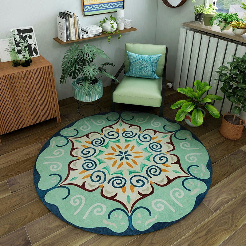 Classic Western Rug Multicolored Tribal Flower Pattern Rug Non-Slip Back Washable Rug for the Room | Bowlift