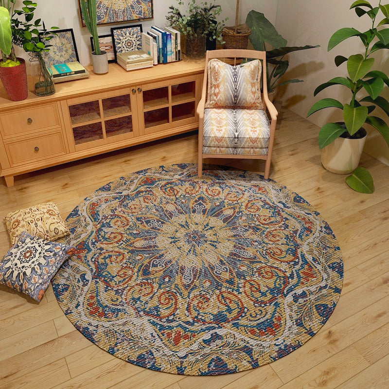 Classic Western Rug Multicolored Tribal Flower Pattern Rug Non-Slip Back Washable Rug for the Room | Bowlift