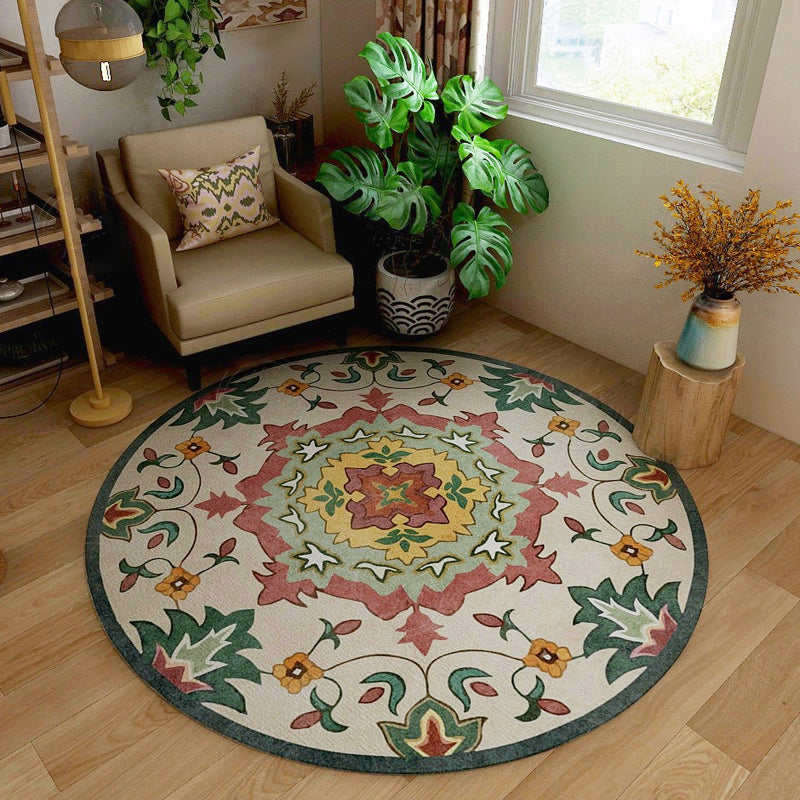 Classic Western Rug Multicolored Tribal Flower Pattern Rug Non-Slip Back Washable Rug for the Room | Bowlift