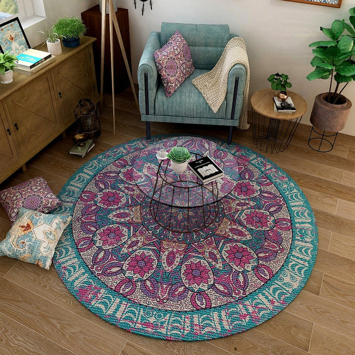 Classic Western Rug Multicolored Tribal Flower Pattern Rug Non-Slip Back Washable Rug for the Room | Bowlift