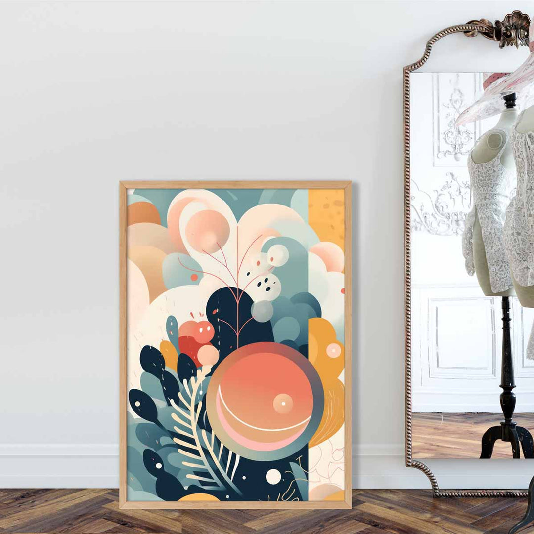 Abstract colorful pastel flower art print No. 2 | Bowlift