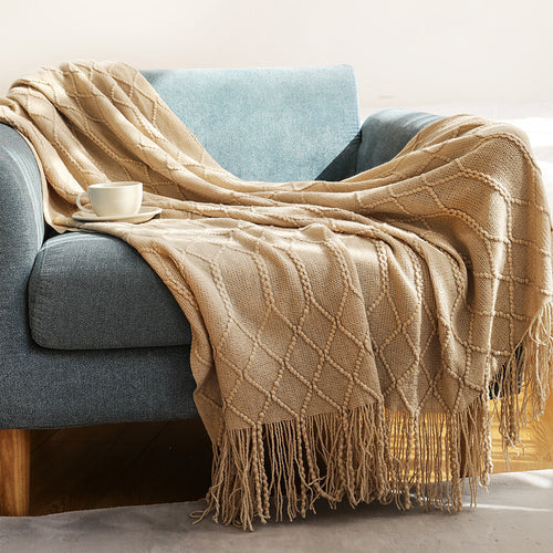 Ladies stylish throw blanket with textured design Bowlift