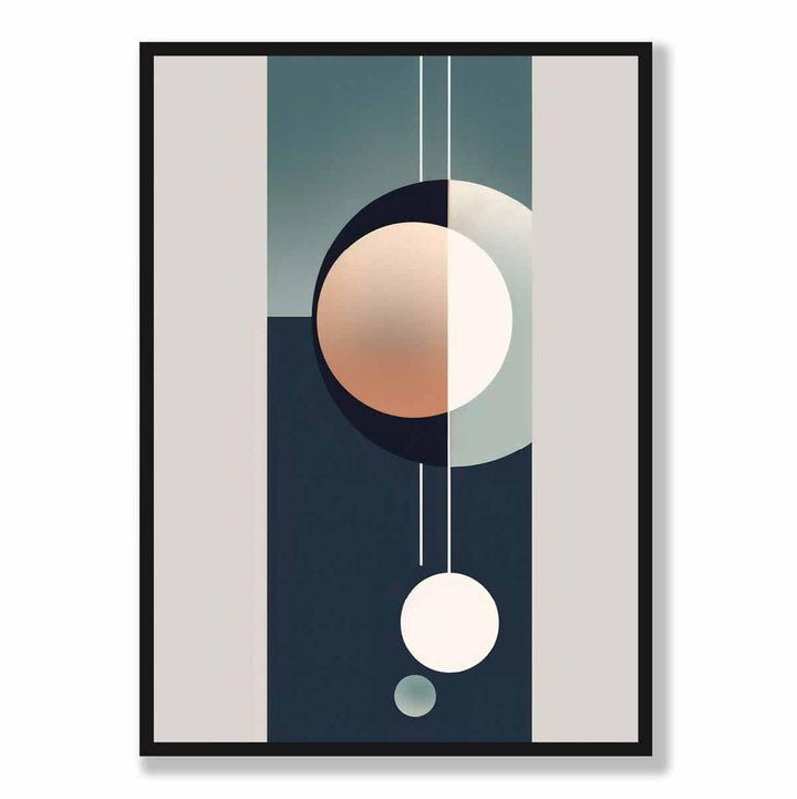 Abstract Forms Art Print Navy Beige and Gray No. 1 | Bowlift