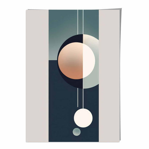 Abstract Forms Art Print Navy Beige and Gray No. 1 | Bowlift
