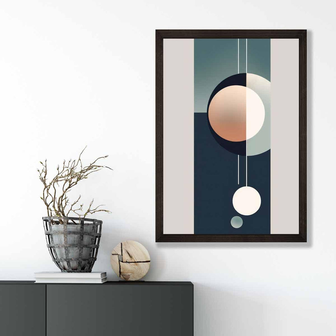 Abstract Forms Art Print Navy Beige and Gray No. 1 | Bowlift
