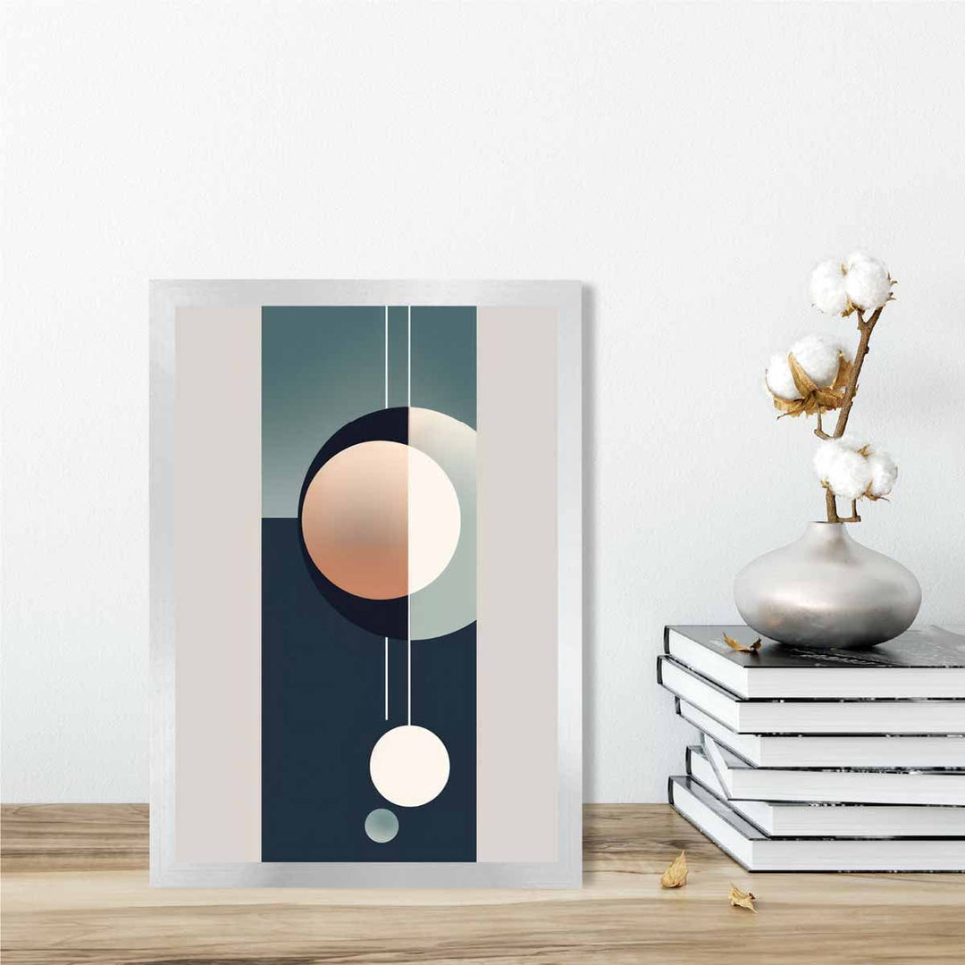Abstract Forms Art Print Navy Beige and Gray No. 1 | Bowlift