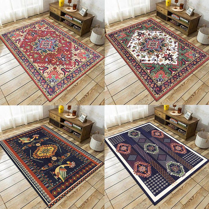 Boho-Chic Living Room Rug Multicolor Geometric Print Rug Polypropylene Machine Washable Non-Slip Back Rug | Bowlift