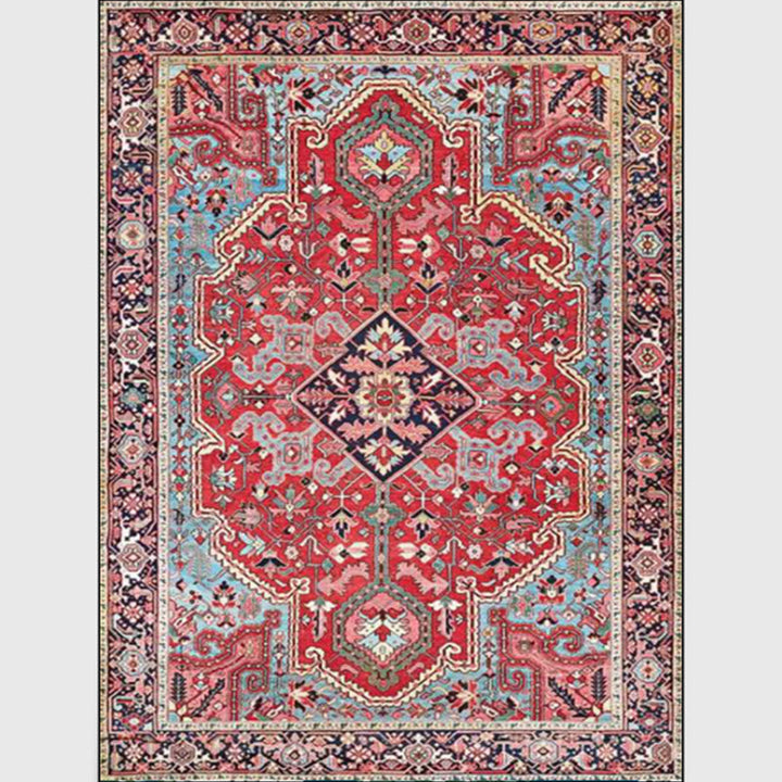 Boho-Chic Living Room Rug Multicolor Geometric Print Rug Polypropylene Machine Washable Non-Slip Back Rug | Bowlift