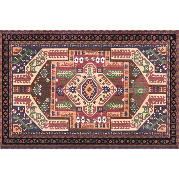 Boho-Chic Living Room Rug Multicolor Geometric Print Rug Polypropylene Machine Washable Non-Slip Back Rug | Bowlift