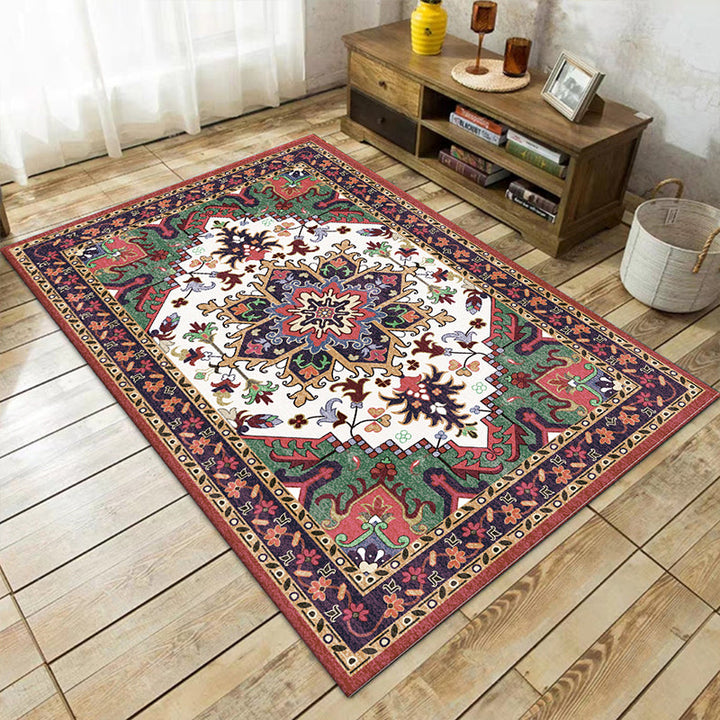 Boho-Chic Living Room Rug Multicolor Geometric Print Rug Polypropylene Machine Washable Non-Slip Back Rug | Bowlift