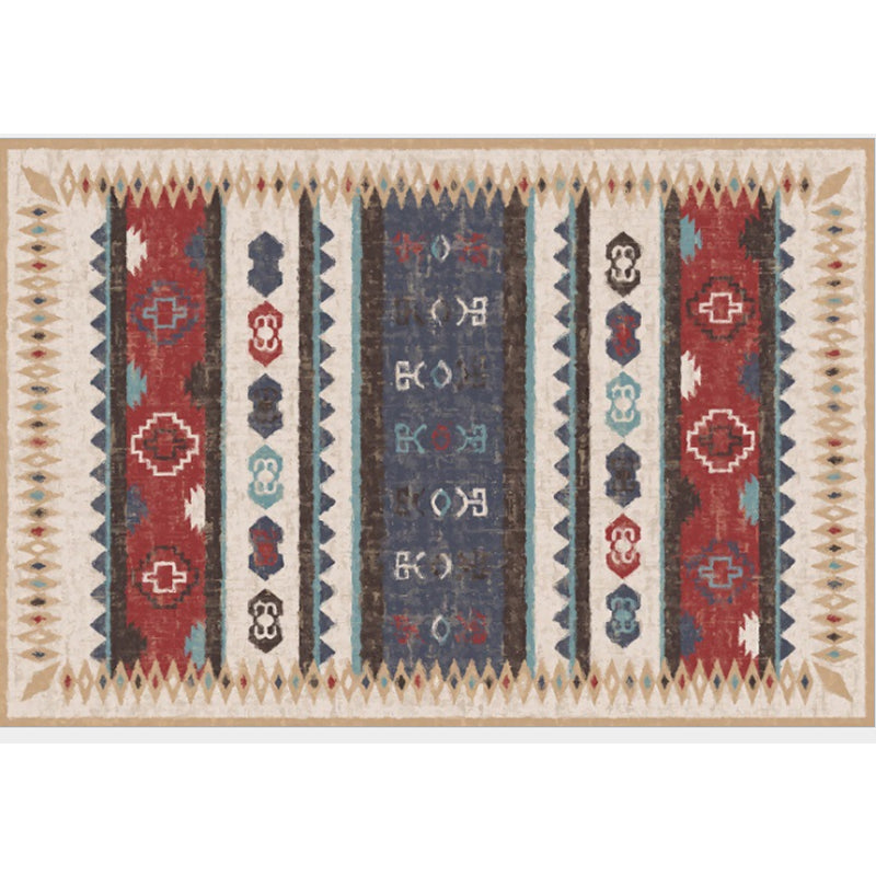 Boho-Chic Living Room Rug Multicolor Geometric Print Rug Polypropylene Machine Washable Non-Slip Back Rug | Bowlift