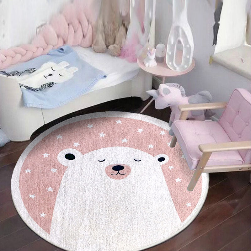 BowLift | Relaxing Cartoon Print Rug Multi-Color Polyester Rug Non-Slip Machine Washable Easy Care Rug for Kids